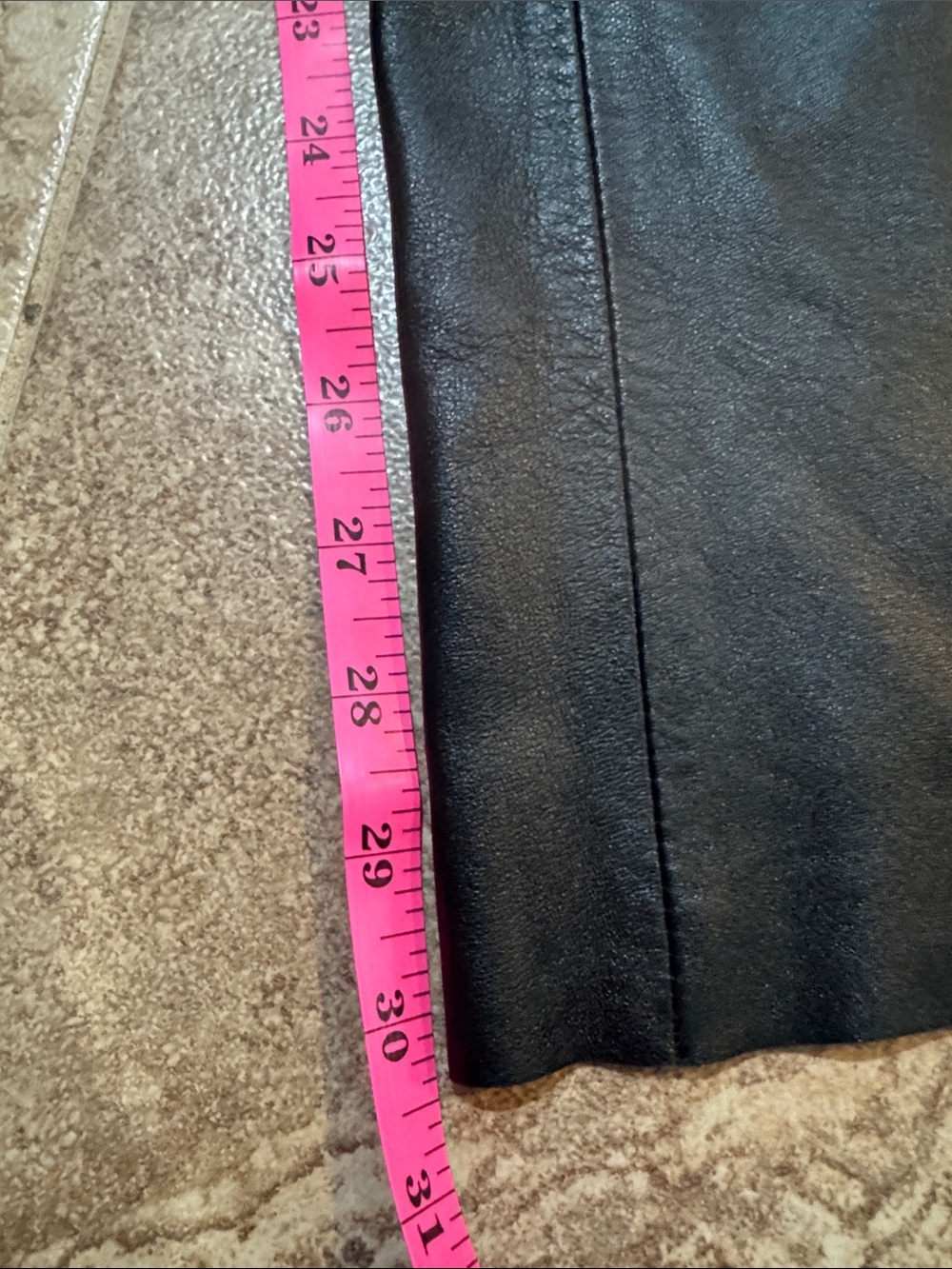 Bebe Black Leather Pants Size 0 Straight Leg / Slight Flare - Picture 9 of 10